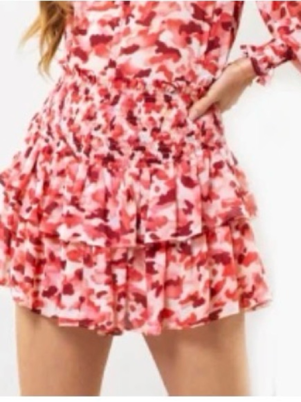 Blu Pepper Mini Skirt Size Small Pink Red Tiered NEW With Tags